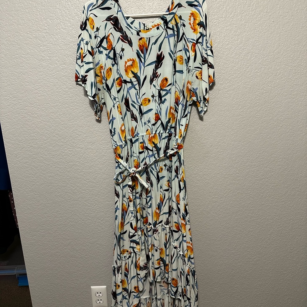 Hi-Low Floral Print Women's Dress